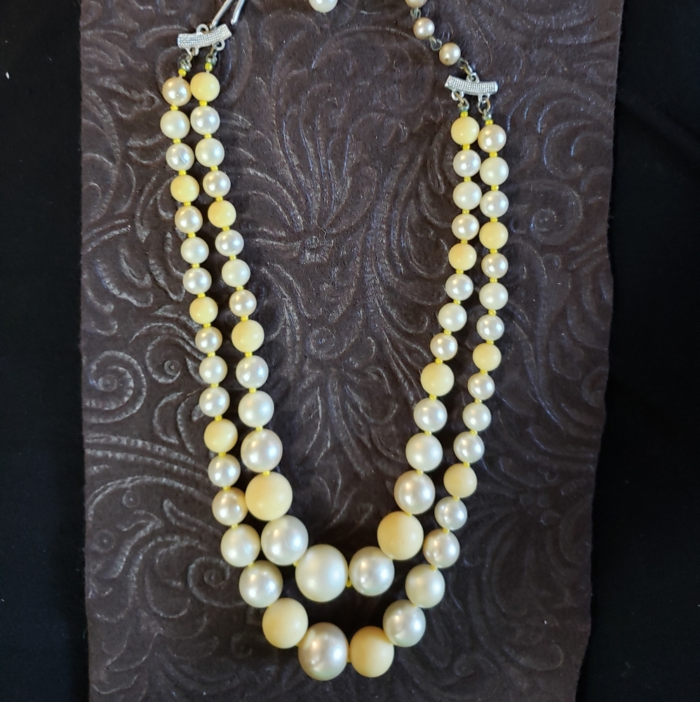 Vintage faux pearls in varied colors